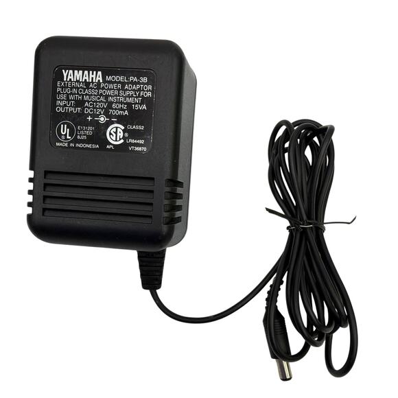 Yamaha PA-3B 12V 700mA Keyboard AC Power Adapter OEM Black - Picture 1 of 4
